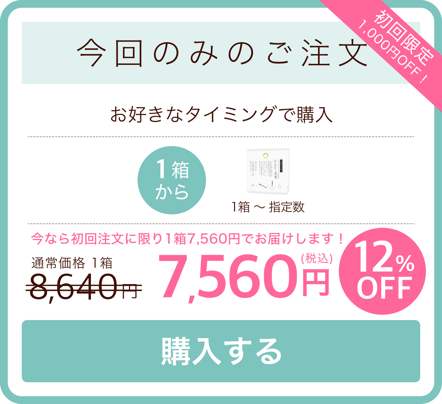 今回のみのご注文：1箱8640円